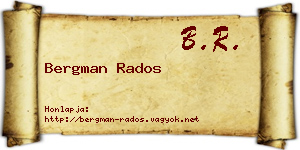 Bergman Rados névjegykártya